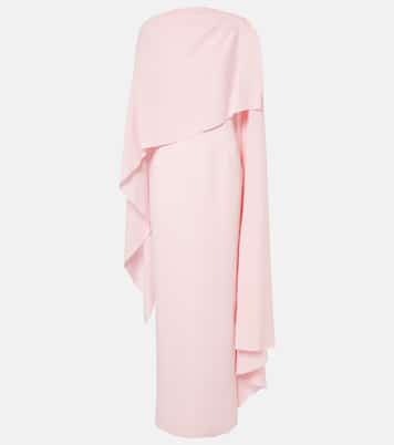 Vestido largo Demetria de crepé con capa | Roksanda