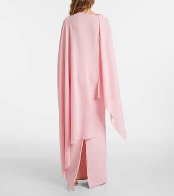 Vestido largo Demetria de crepé con capa | Roksanda