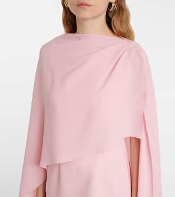 Vestido largo Demetria de crepé con capa | Roksanda
