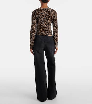 Leopard-print cashmere cardigan | Frame