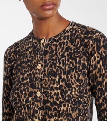 Leopard-print cashmere cardigan | Frame