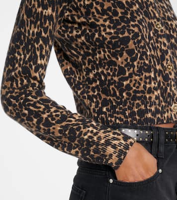 Leopard-print cashmere cardigan | Frame