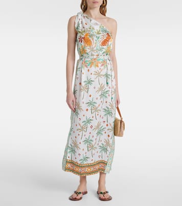 Isabelle printed one-shoulder kaftan | Poupette St Barth