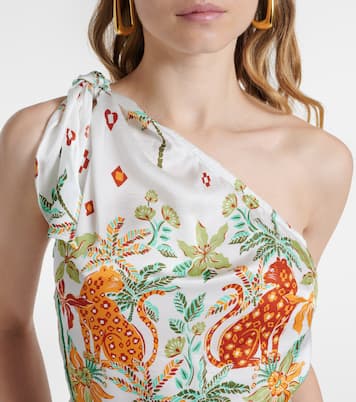 Isabelle printed one-shoulder kaftan | Poupette St Barth
