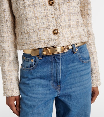 Safety Pin metallic leather belt | Versace