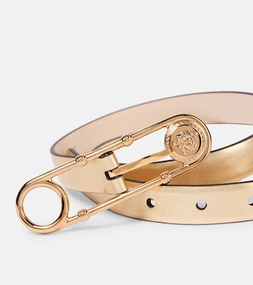Safety Pin metallic leather belt | Versace