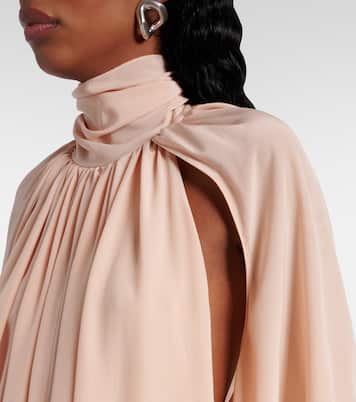Gathered open-back silk chiffon minidress | Stella McCartney