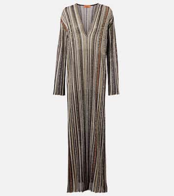 Robe longue rayée en lamé à sequins | Missoni