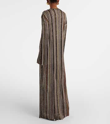 Robe longue rayée en lamé à sequins | Missoni