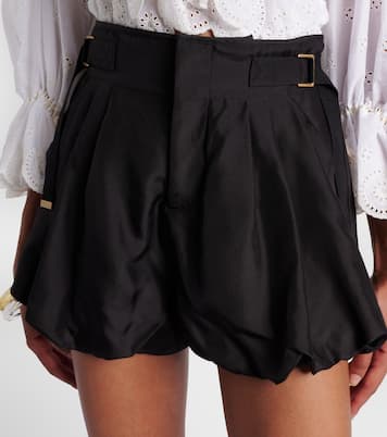 Shorts de seda habotai con cinturón | Chloé