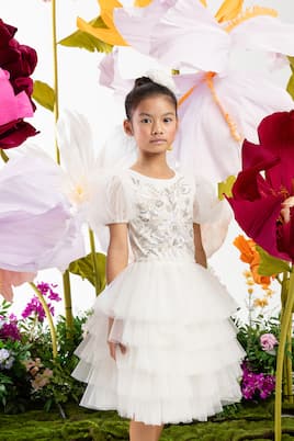 Robe White Orchid en tulle à ornements | Tutu Du Monde