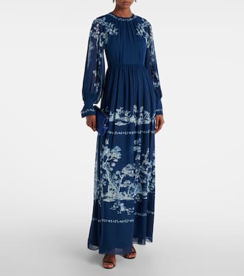 Floral ruched silk gown | Erdem