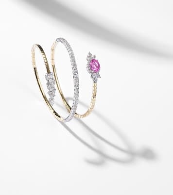 Reign Supreme 18kt gold bangle with sapphire and diamonds | Yeprem