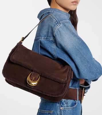 Harlow Medium suede shoulder bag | Staud
