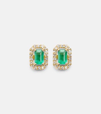 18kt gold earrings with emeralds and diamonds | Shay Jewelry
