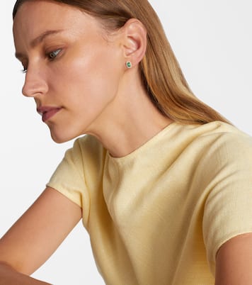 18kt gold earrings with emeralds and diamonds | Shay Jewelry