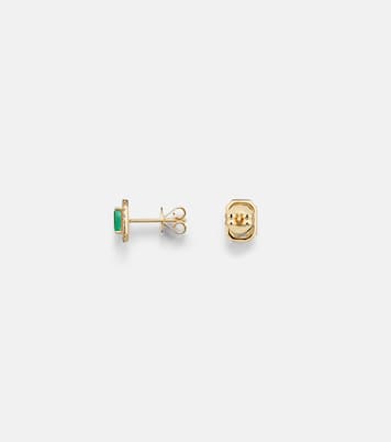 18kt gold earrings with emeralds and diamonds | Shay Jewelry