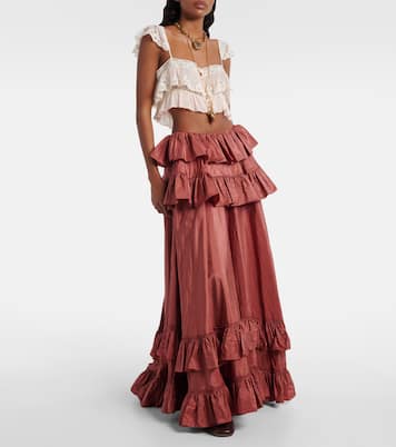 Lace-trimmed silk muslin bra top | Chloé