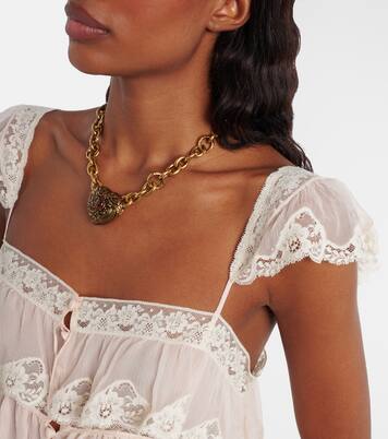 Lace-trimmed silk muslin bra top | Chloé