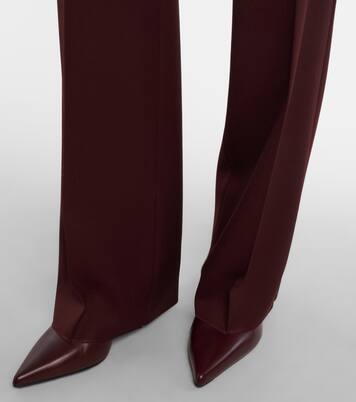 Pleated high-rise virgin wool bootcut pants | Max Mara