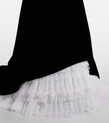 Laurette lace-trimmed velvet bustier gown | Costarellos