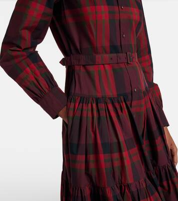 Belted plaid cotton-blend shirt dress | Polo Ralph Lauren