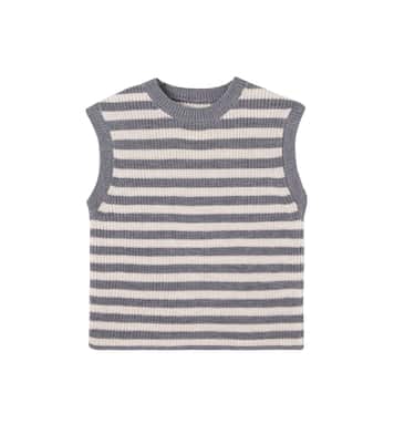 Ruby striped wool sweater vest | Wheat