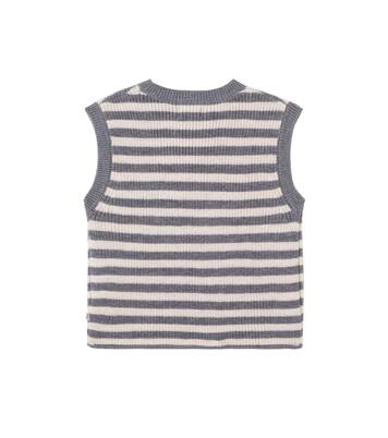 Ruby striped wool sweater vest | Wheat