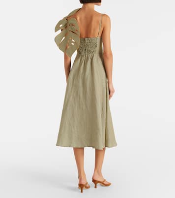 Midikleid Monstera aus Leinen | Farm Rio