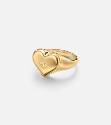 Ring Wallpaper Heart aus 14kt Gelbgold mit Diamanten | Sydney Evan
