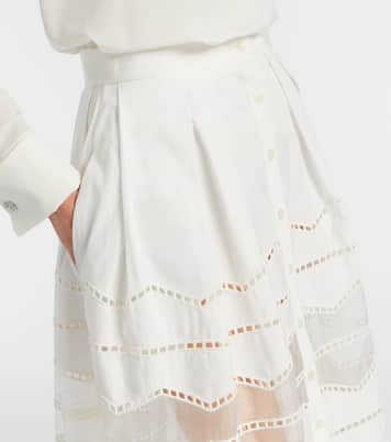 Midirock aus Baumwolle mit Organza | Elie Saab
