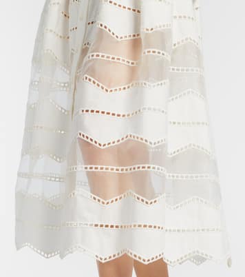 Midirock aus Baumwolle mit Organza | Elie Saab