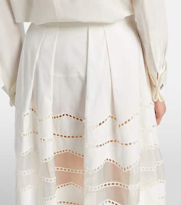 Midirock aus Baumwolle mit Organza | Elie Saab