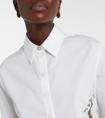 蕾丝边饰棉质府绸衬衫 | Versace
