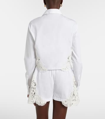 蕾丝边饰棉质府绸衬衫 | Versace