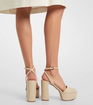 Leather platform sandals | Prada