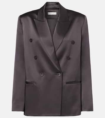 Double-breasted silk satin blazer | The Sei