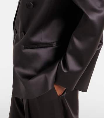 Double-breasted silk satin blazer | The Sei