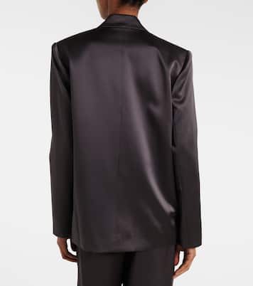 Double-breasted silk satin blazer | The Sei