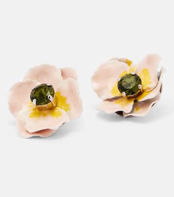 Blooming Poppy embellished earrings | Simone Rocha