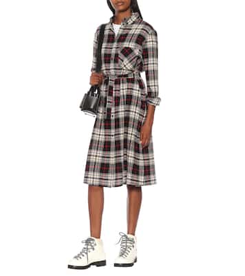 Checked wool-blend shirtdress | Woolrich
