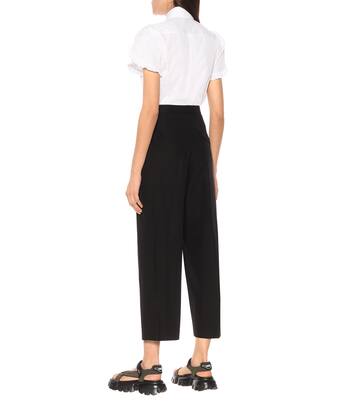 Weite High-Rise-Hose aus Baumwolle | Prada