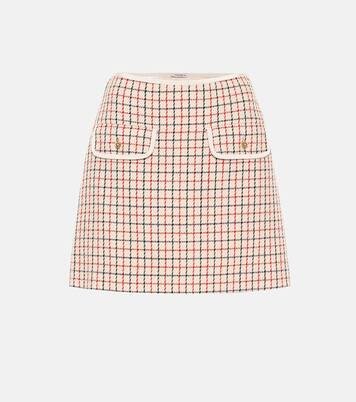 Minigonna a quadretti in lana | Miu Miu