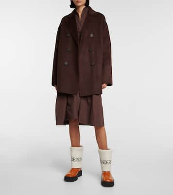 Logo-intarsia leather boots | JW Anderson