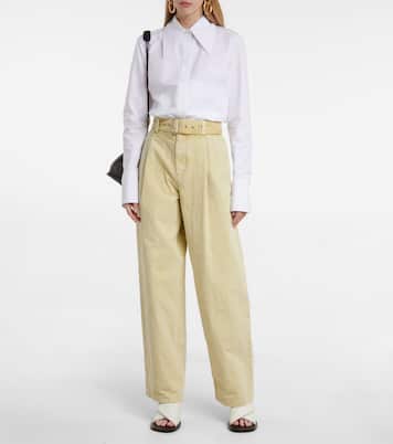 Cotton high-rise wide-leg pants | Jil Sander