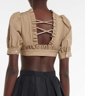Cropped-Top aus Baumwolle | Noir Kei Ninomiya