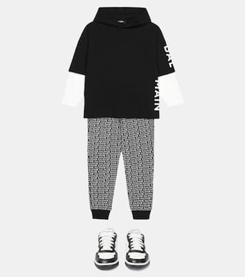 로고 코튼 후디 | Balmain Kids