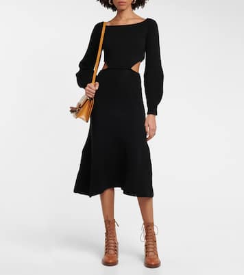 Cutout cashmere and wool midi dress | Chloé