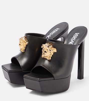 Medusa leather platform mules | Versace