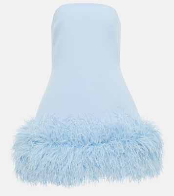 Vestido corto de crepé con plumas | Safiyaa
